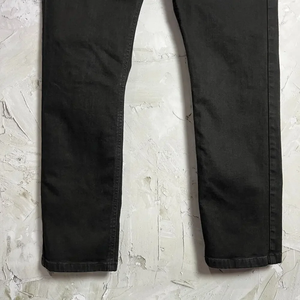 Chanel Uniform Slim Straight Stretch Denim Jeans Black EU 40 Lion Crest
